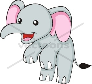 Cartoon Standing Elephant - Elephant - Animals - Buy Clip Art | Buy  Illustrations Vector | Royalty Free