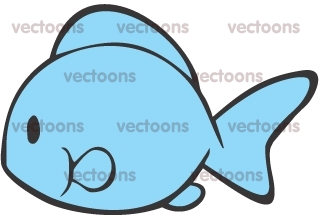 Cute and Simple BLUE FISH Cartoon - Fish - Animals - Buy Clip Art, Buy  Illustrations Vector